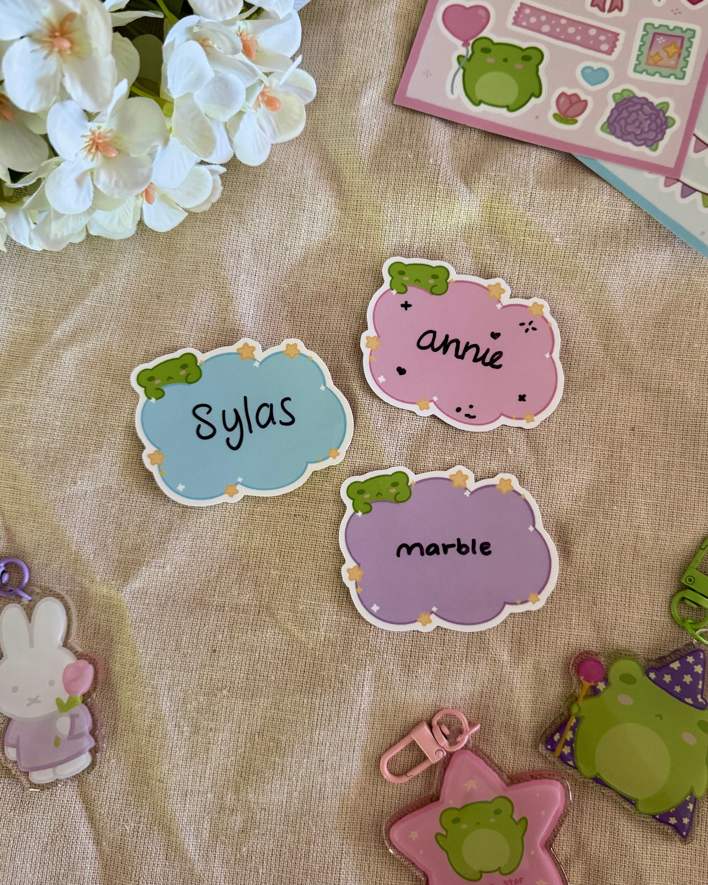 Froggo Purple Tag Sticker