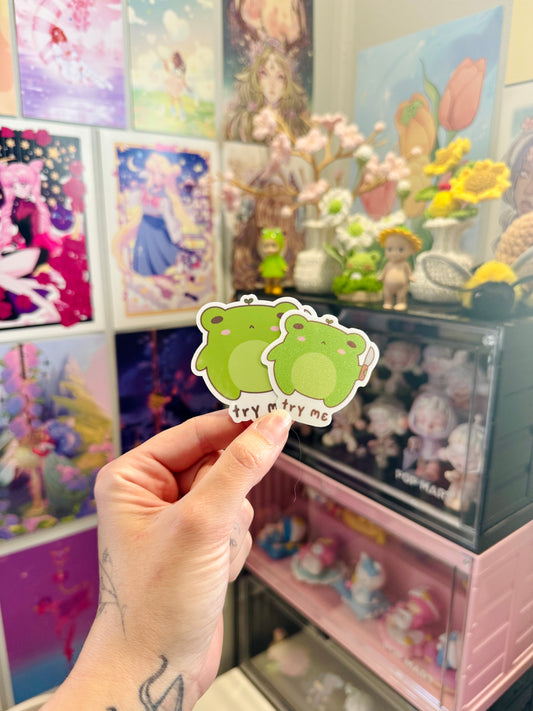 Try Me Froggo Glitter Sticker
