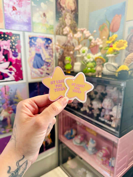 You Tried Star Glitter Sticker