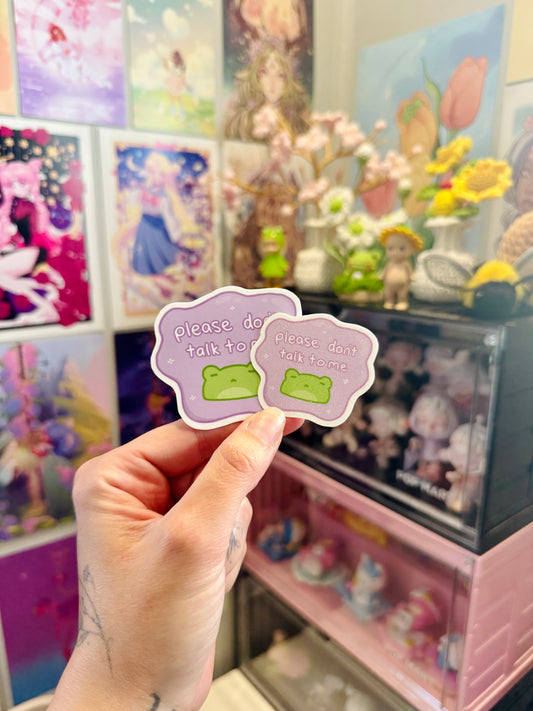 Please Don't Talk To Me Glitter Sticker