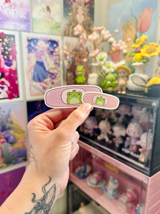 Froggo Bandaid Glitter Sticker