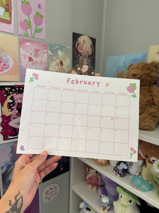 Digital Calendar Page - February