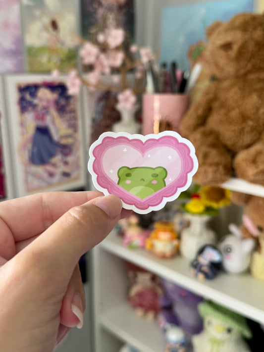 Pink Froggo Frame Froggo Sticker