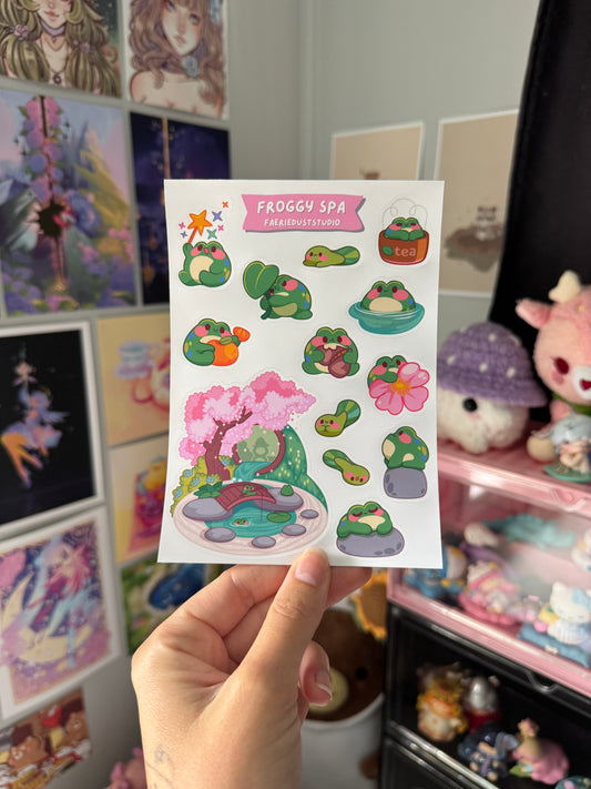 Froggy Spa Sticker Sheet