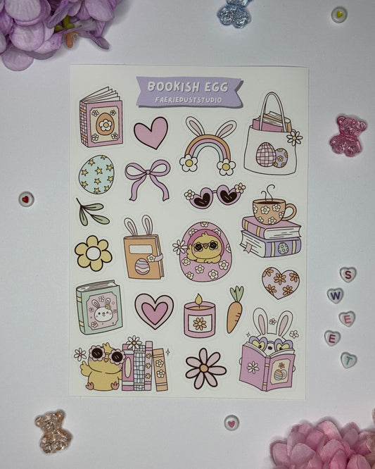 Bookish Egg Sticker Sheet