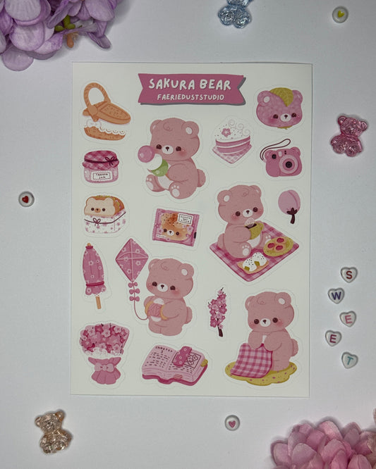 Sakura Bear Sticker Sheet