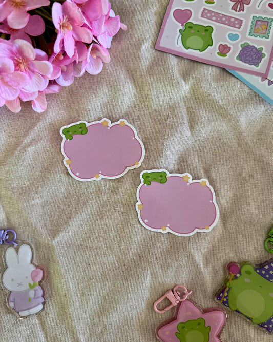 Froggo Pink Tag Sticker