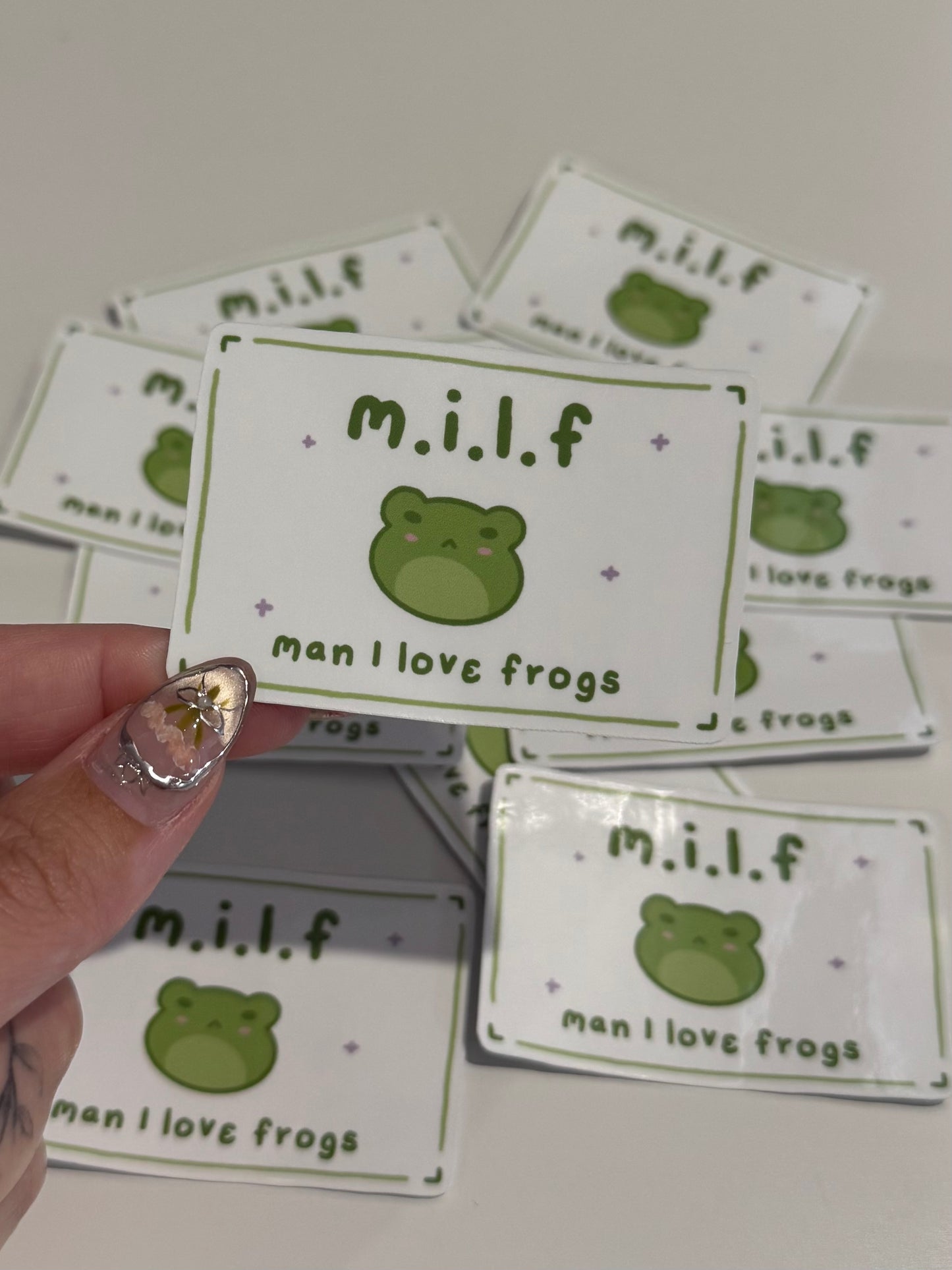 M.I.L.F man I love frogs sticker
