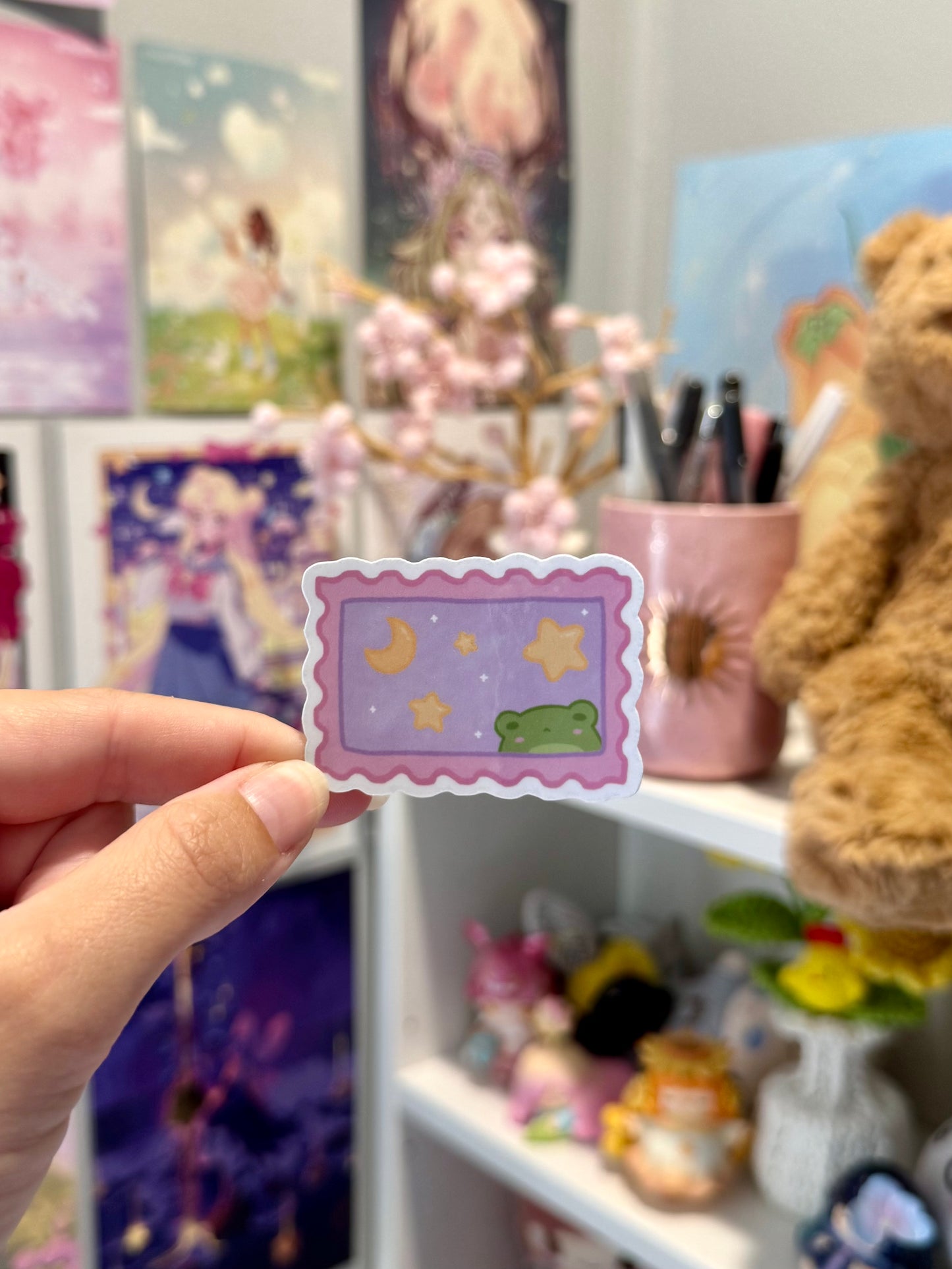 Froggo Night Sky Stamp Sticker