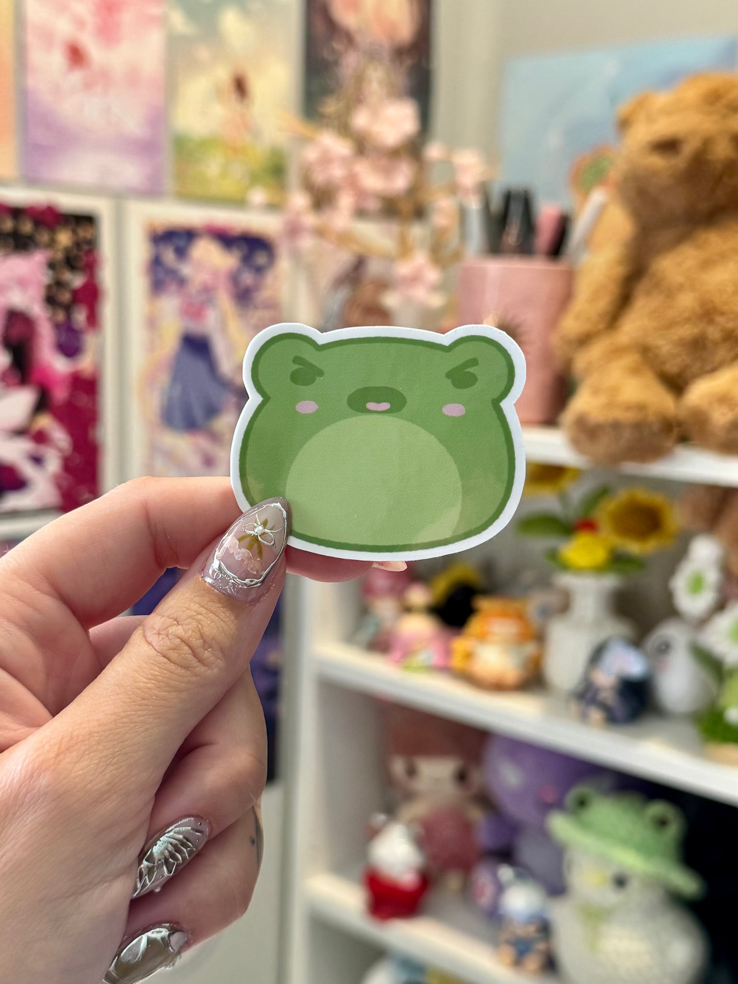 Angy Froggo Face Sticker