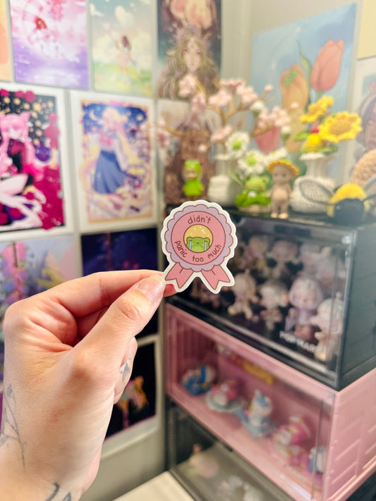 Didn't Panic Medal Glitter Sticker