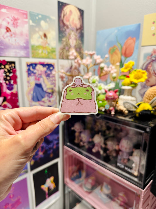 Blanket Froggo Glitter Sticker