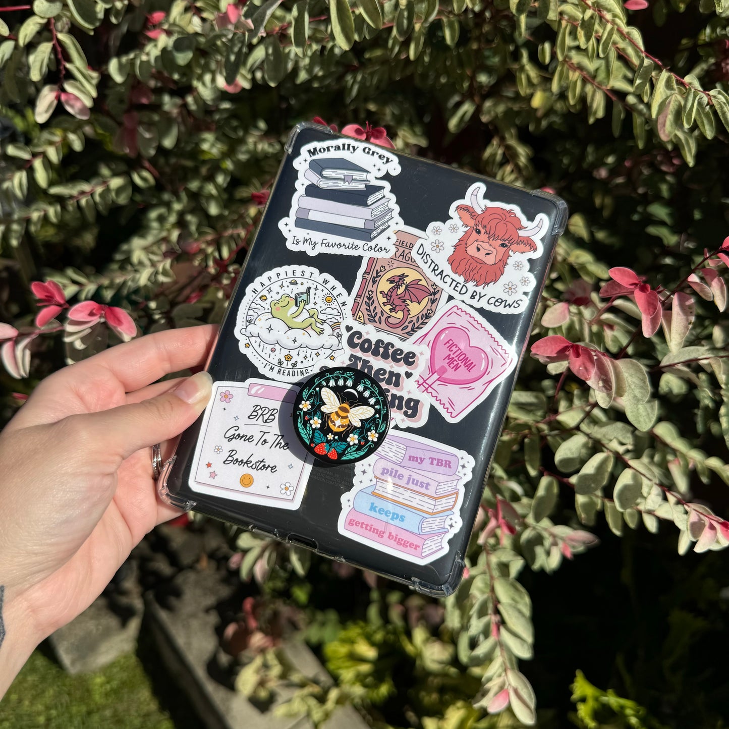 Coffee Then Adulting Pink Sticker