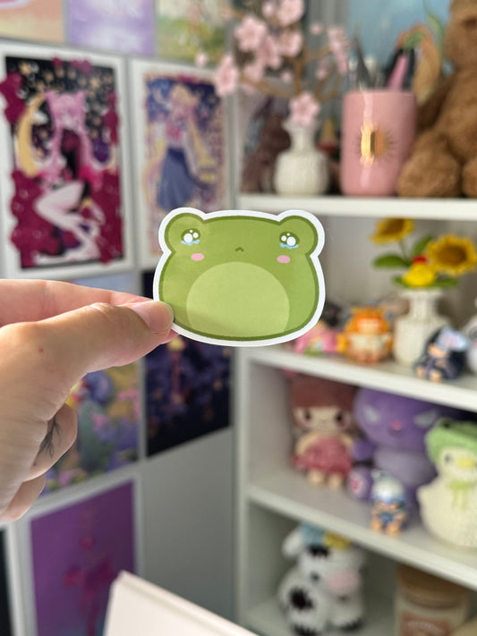 Sad Froggo Face Sticker