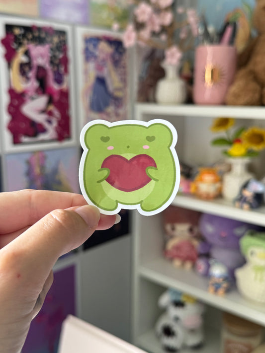 Froggo W/ Heart Sticker