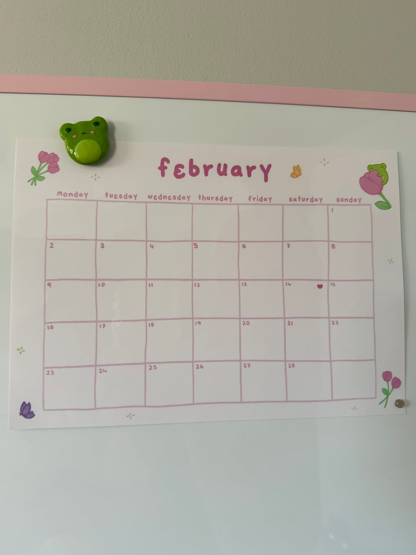 Digital Calendar Page - February