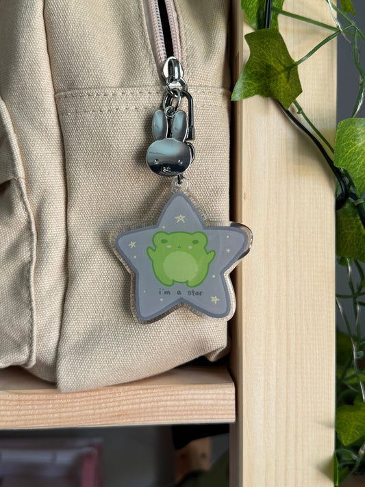 Grey I'm A Star Keychain