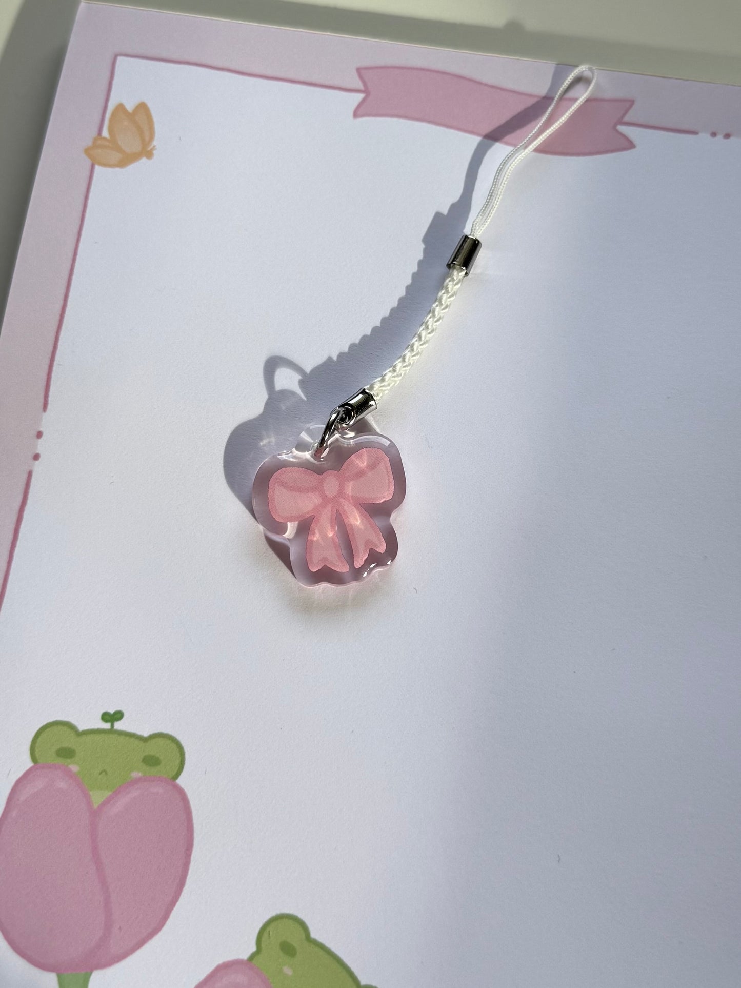 Pink Bow Phone Charm