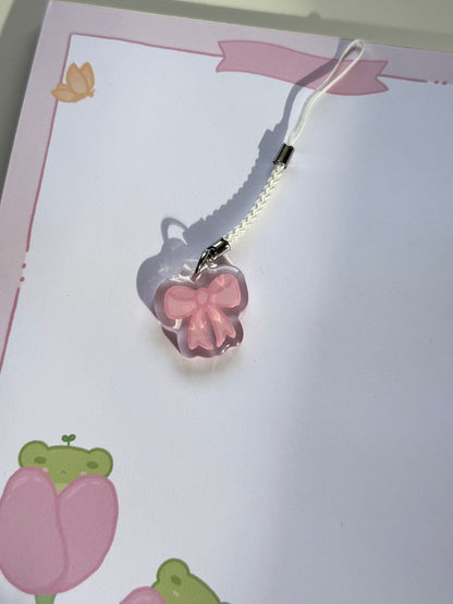 Pink Bow Phone Charm