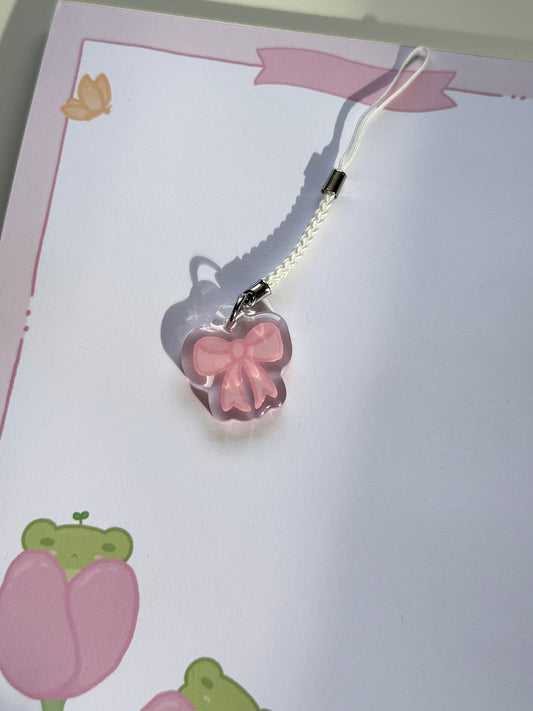 Pink Bow Phone Charm