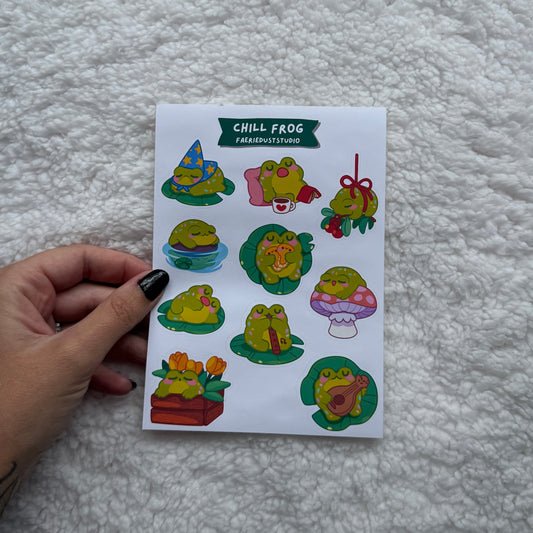 Chill Frog Sticker Sheet